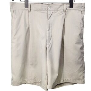 Nike Golf Shorts Mens 36 Beige Pleated Nike Fit Dry Performance Athletic 198589